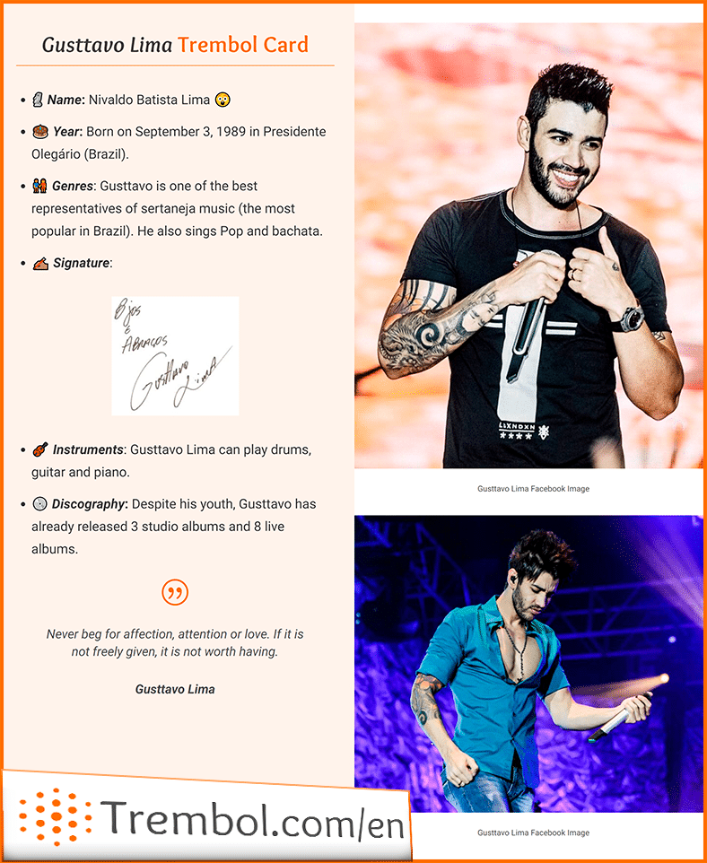 Bio Gusttavo Lima EN Disturbed Trembol Card